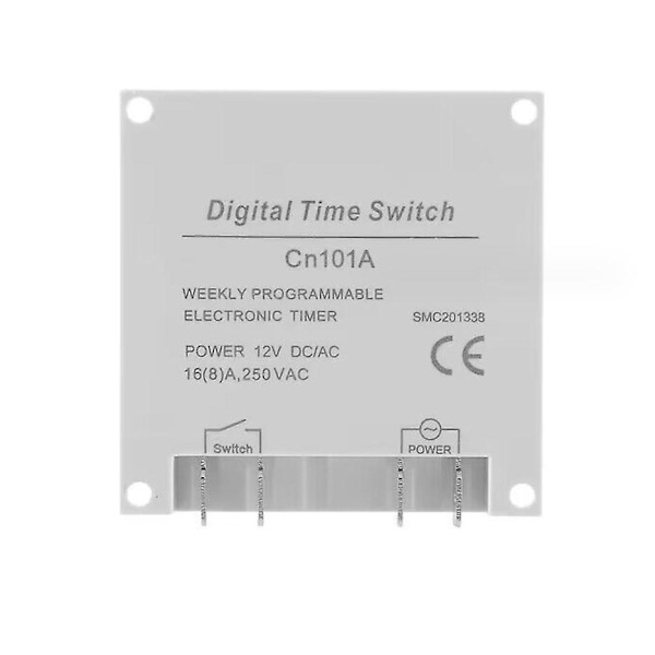 1 st elektronisk timer DC12V 16A 28 program programmerbar LCD-display, 60*60*32mm