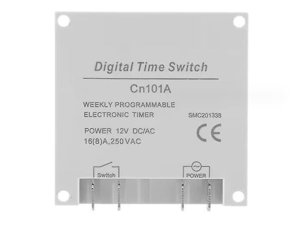 1 stk elektronisk timer Dc12v 16a 28 programmerbar LCD-skjerm, 60*60*32mm