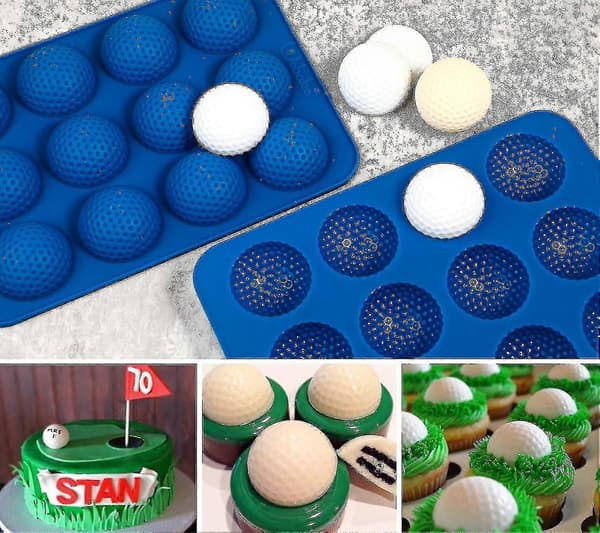 Golfbold Chokoladeform Silikone - Cake Pop Forme Med 12 Huller Zx [DB]