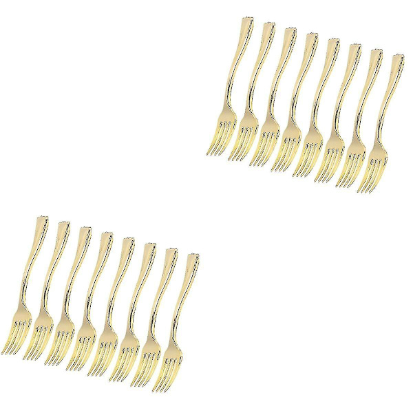 120 st Engångs Mini-gafflar Frukt Dessert Pudding Gafflar Festtillbehör För Restaurang Ktv (guld) [DB] 48 pcs