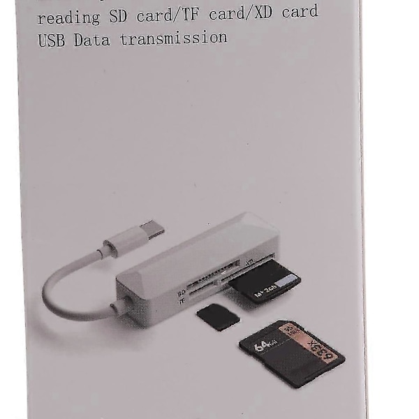 USB-C Kortlæser Tfsd Xd 3 i 1 Kortlæser til Laptop Telefon Tablet [DB]