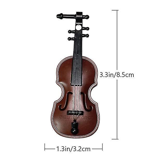 20 sæt jule-mini-violinmodeller skrivebordsinstrumentpynt (kaffe)[DB]