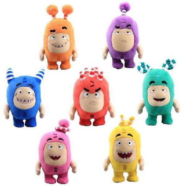 24cm Cartoon Oddbods Anime Plush Toy Treasure of Soldiers Monster Soft Stuffed Toy Fuse Bubbles Zeke Jeff Doll for Kids Gift [DB] Green 18m