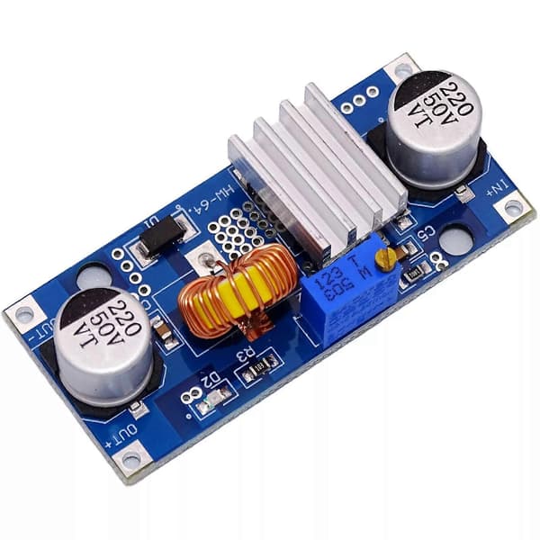 XL4015 DC Step Down 36V maks. 5A Spændingsregulator Konverter + Køleplade db