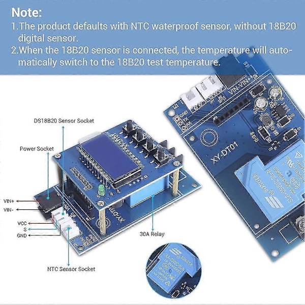 XY-DT01 Digital Temperaturregulator -40-110C Digital Mikro-Digital Termostat med LCD-skjerm {Db} As shown