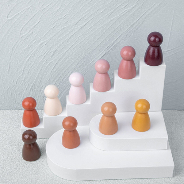 10 stk. Regnbue Tre Peg Dukker Leke Regnbue Mennesker Playset Lekeutstyr Pedagogiske Tretleker