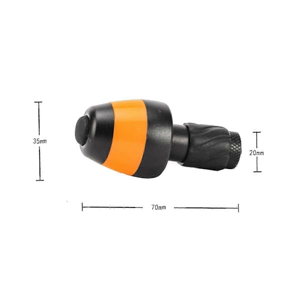 2 kpl Polkupyörän Ohjaustangon Päätytulppa Kääntövalo Vedenkestävä Ohjaustangon Lamppu Polkupyörän Ohjaustangon Valot db Orange  Black