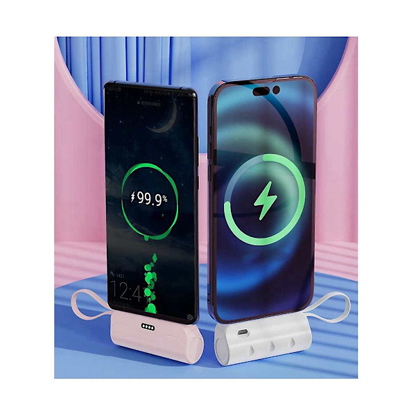 5000mah indbygget kabel powerbank bærbar oplader til Iphone12 13 14 Mix Fold Backup -type-c stik