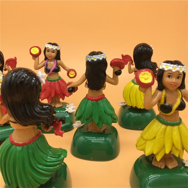 1 stk. Solcelledrevet Hula-jente Bobble Shaking Head Doll Bil Dashbord Dancing db G 1 pcs