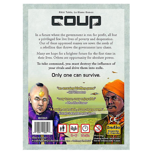 Indie Boards And Cards Coup The Dystopian Universe Card Game Perhejuhlat Pelit Lahjat [DB]