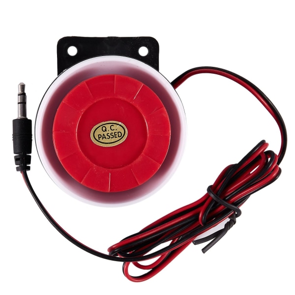 Kontinuerlig lyd Decibel Piezo Buzzer IC Alarm højttaler DC 12V 120db Sort+Rød [DB]