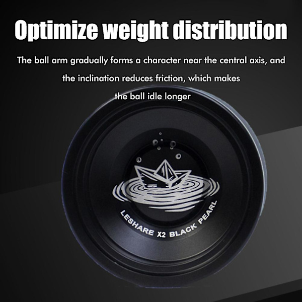 Aluminium Yoyo för barn, professionell Yoyo boll, för nybörjare Yoyo spelare, med handskar och 5 Yoyo strängar db Black Silver