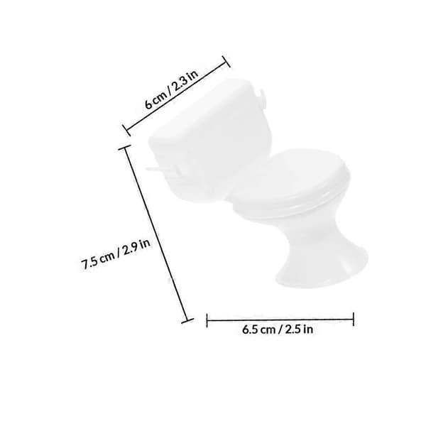 Miniature Dukkehus Toilet Tilbehør til Indretning 3 Stk. Hvidt Sæt[DB]