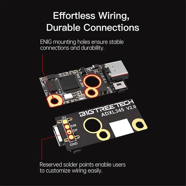 Adxl345 V2.0 Accelerometer Board Stealthburner Til Klipper Ekstruder Hotend 3d Printer Dele [DB] Black