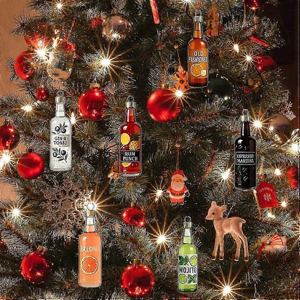 Advent 2025 Cocktail 24 dage 2D akryl julepynt nedtællingskalender