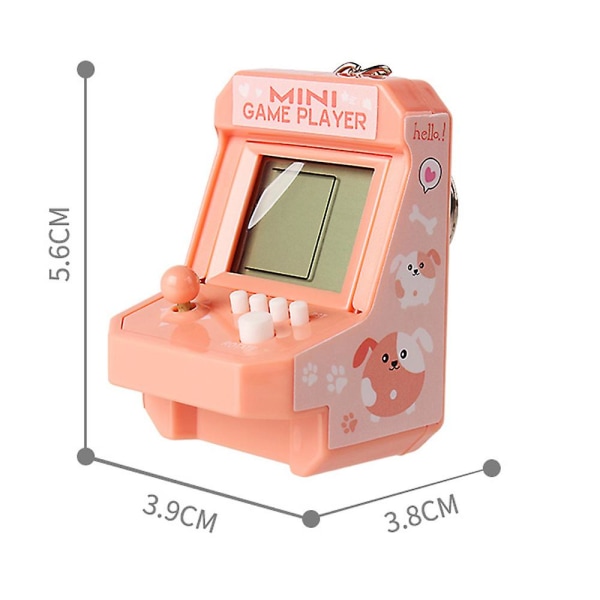 Mini Arcade Game Machine 26 Spil Rygsæk Vedhæng Nøglering Til Børn Gaver db Orange 2Pcs
