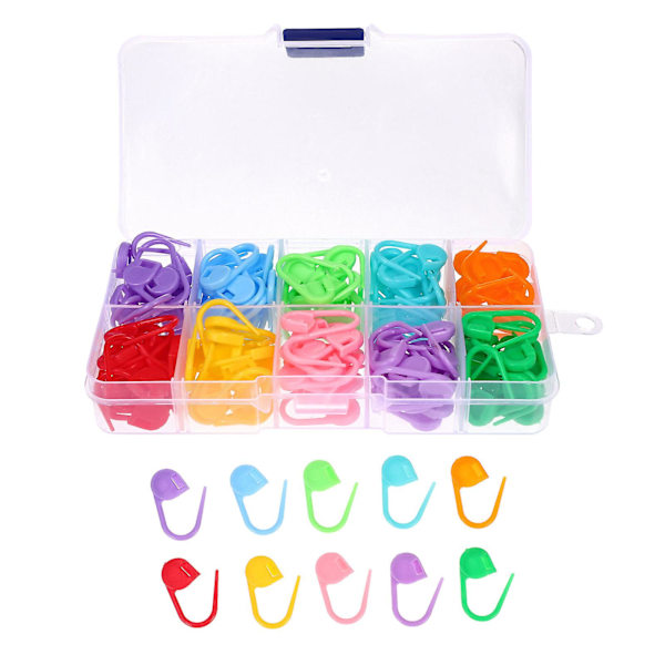 150 st Stickmarkörer i Plast Multifunktionella Stickmarkörer Virkningsklämmor [DB] Assorted Color 2.2X2.2cm