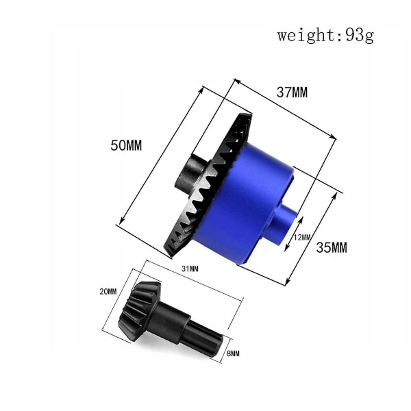 Metall Stål Skrå Gear Differensialhus For 1/10 Arrma Senton Kraton Vorteks Outcast Big Rock, Blå