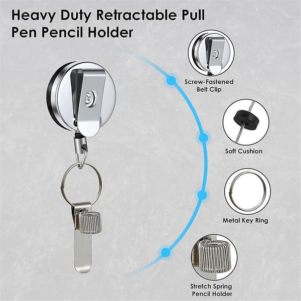 2 stk. Retractable Pull Pen Blyantholder, 27,5 tommers Retractable Pen Holder For , Bygningsarbeider