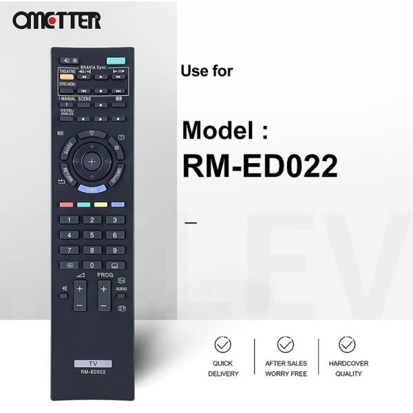 Tib Rm-ed022 For Sony Tv Fjernkontroll Kdl-37ex402 Kdl-32bx300 Kdl-32nx500 Kdl-40nx500 Kdl-32bx400 Kdl-40bx400 Kdl-22ex302 {DB}