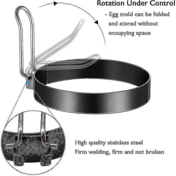 2-pakning eggring, non-stick eggringer, posjerte eggringer, eggstekeringer [DB]