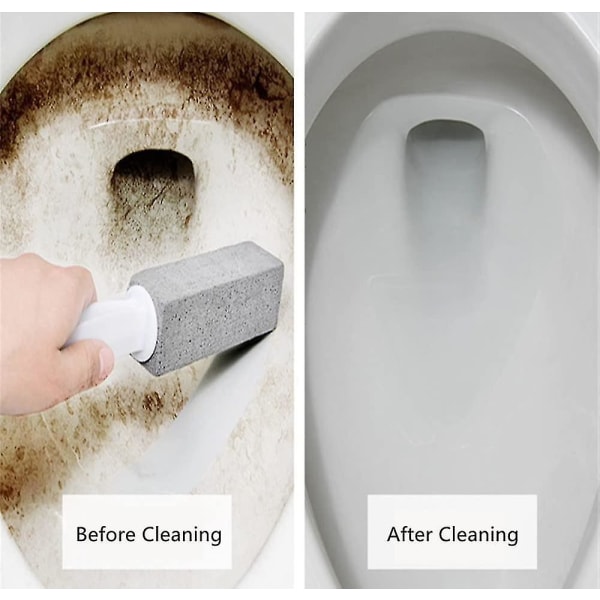 Pumice cleaning stone with handle, toilet bowl cleaner hard water ring remover stone brush