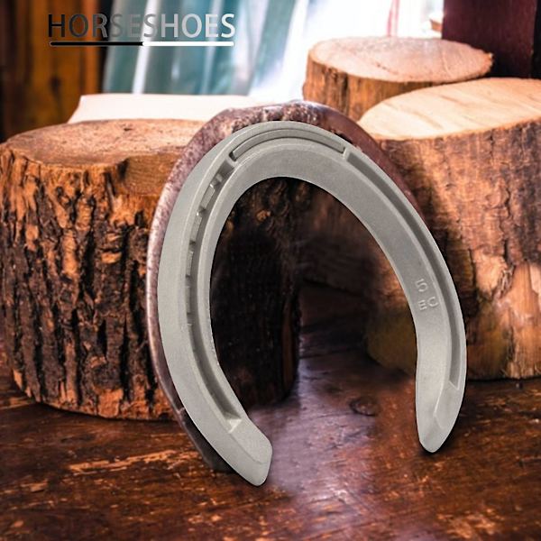 4 stk 5 Hesteutstyr Aluminiumlegering Hestesko 2 Foran + 2 Bak Smedverktøy for Turneringsspill