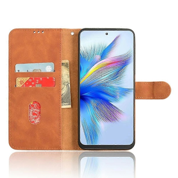 DB Nahkakotelo Blackview Shark 9 5G -puhelimelle, ihoa myötäilevä, pudotussuoja, lompakkomallinen läppäkotelo Multicolor Brown