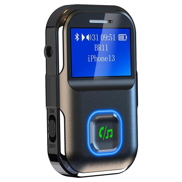 Br11 Bluetooth -vastaanotin Handsfree-näyttöpuhelut 3,5 mm:n langaton äänisovitinvastaanotin Kannettava Mp3 P