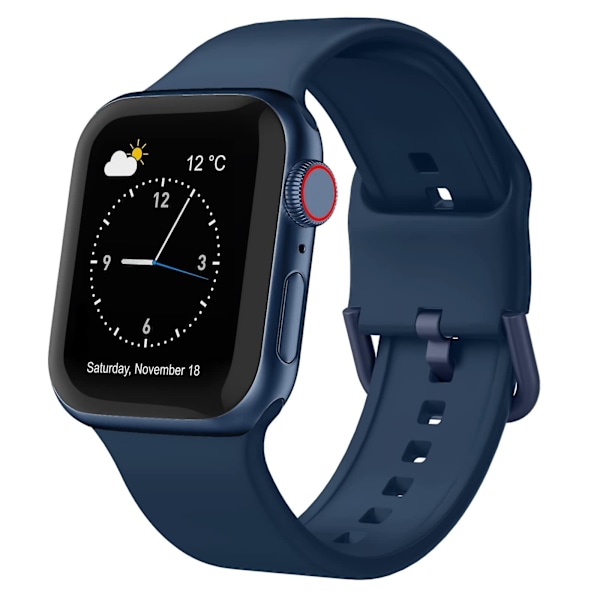 Til Apple Watch Series 9 41mm Spænde Silikone Urrem [DB] Abyss Blue