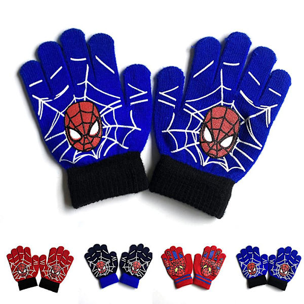 Spiderman Håndklær med Full Finger Varm Vinter Strikket Termisk Hanskevotter Gaver Til Barn Gutter Barn [DB] D