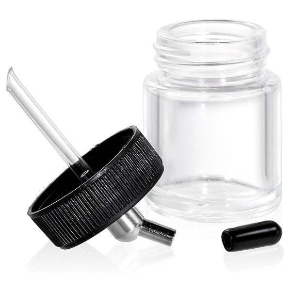 10-pack Airbrush-flaskor i glas, 22cc tomma Airbrush-burkar, genomskinlig förvaringskärl för Airbrush-färg med [DB] Transparent