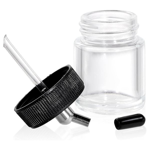 10-pack glasburk airbrush-flaskor kit, 22cc tomma airbrush-burkar, transparent airbrush-färgförvaringsburk med [DB] Transparent