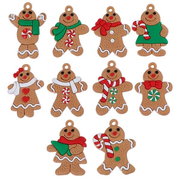 Pepparkaksgubbe Hänge för Dekoration 10 st Julgransprydnadsset