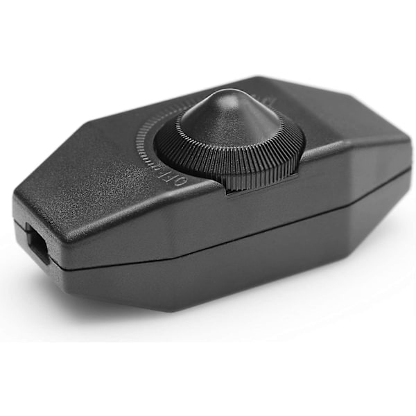 1-60W LED Lysdæmper Dæmpbar (Rotary Dimmer) LED Dæmpbar, On/Off, 220-230V, CE In-Line Switch, Sort db black As shown
