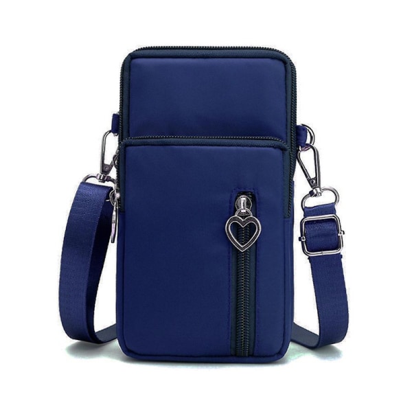 19 cm mobiltelefon pung lommebok crossbody veske mote sport skulder vesker armbånd veske telefon deksel veske for kvinner menn gaver DB Dark Blue