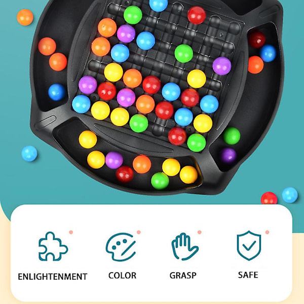 Regnbue Ball Matching Leke Fargerik Morsom Puslespill Sjakkbrett Spill med 48 stk/ 80 stk Fargede Perler for {Db) 80 Particles