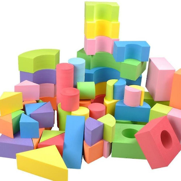 50 stk/sett store, trygge byggeklosser, store skumblokker, fargerike konstruksjonsleker, pedagogiske leker for barn