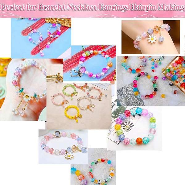 480 st Crackle Glaspärlor 8mm Kristallpärlor Glas Runda Pärlor Ädelstenspärlor Armbandspärlor Lösa Distanspärlor