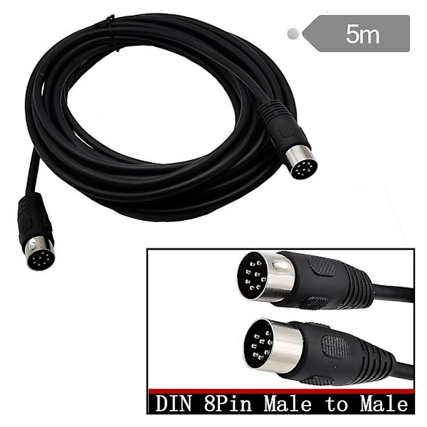 8 Pin Din Han til Han Højttaler Audio Kabel Adapter til Overvågning Biler Computere Fjernsyn [db] black