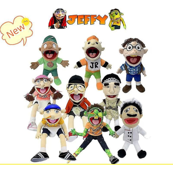 60cm Jeffy och Feebee Handdocka Stor Mjuk Docka Plyschleksaker Dockteater Barn Present [DB] Jr