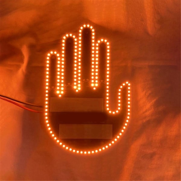 Rolig bilfingerljus med fjärrstyrda vägrassskyltar Fingergestljus Led gest-displaylampa Interaktivt ljus för bil