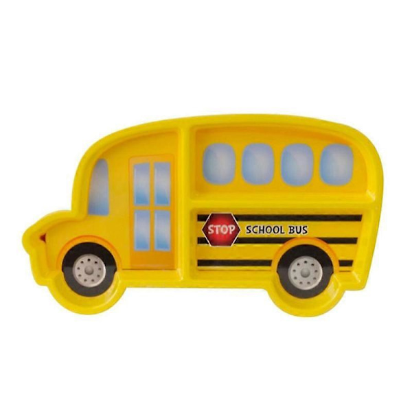 Barnplatta med bestick - barnplatta - skolbuss {DB}