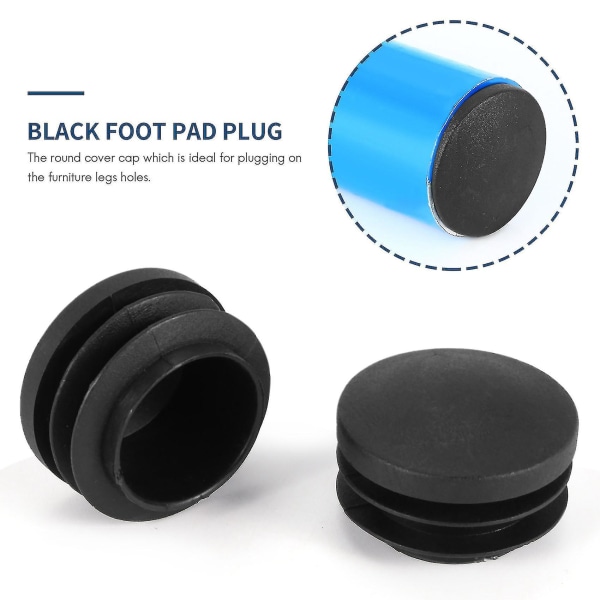 Db Sort Plast 35mm Dia Blanking End Caps Rund Rør Indsats 5 Stk