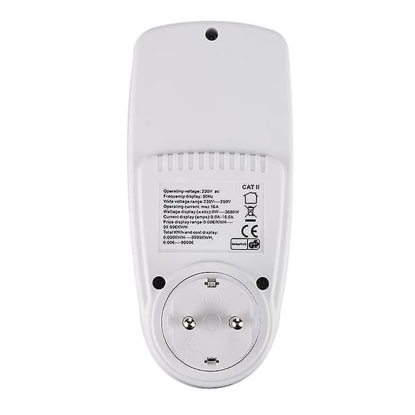 Plug-in strømforbruksmåler Energiovervåker Watt Kwh Analysator