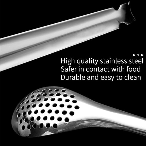 Spherical Spoon-2stk rustfrit stål Spherical Spoon Molecular Slotted Bar Spoon Køkken-(Sølv)