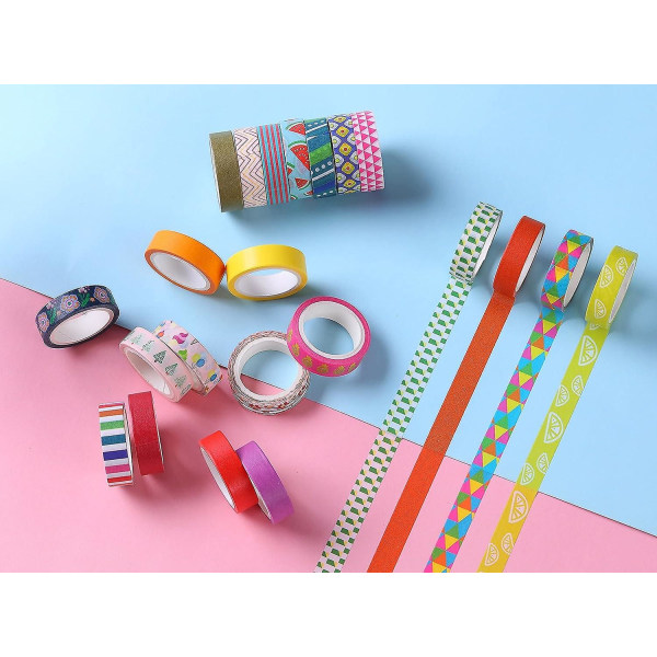 30 rullar Washi Tape Set - Färgglad blomdesign maskeringstejp
