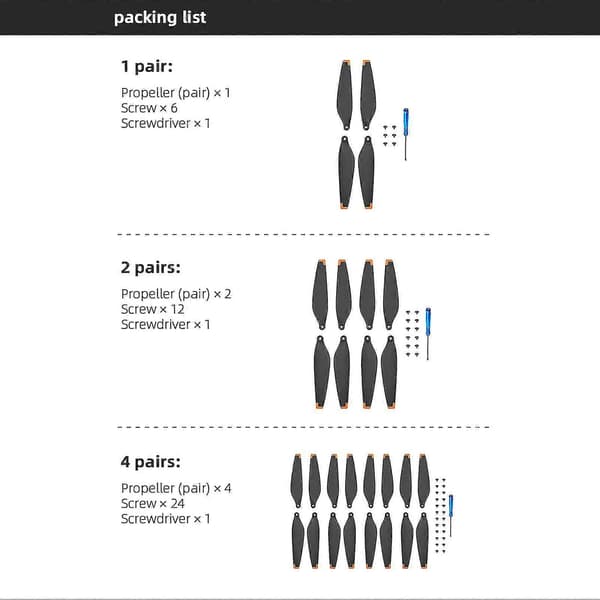 16 stk. propeller erstatning for DJI Mini 3 Pro fjernkontroll drone tilbehør A [DB] silver 4pcs