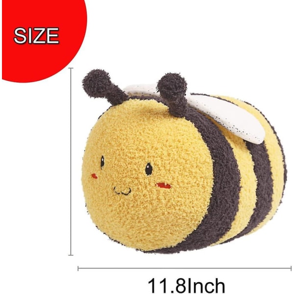 DB Super Soft Bee Plysj Leke Fylt Dyr, 11,8 Tommers Humle Plysj Dukke Pude, Søt Anime Honningbie Pude Leke Gaver Til Barn