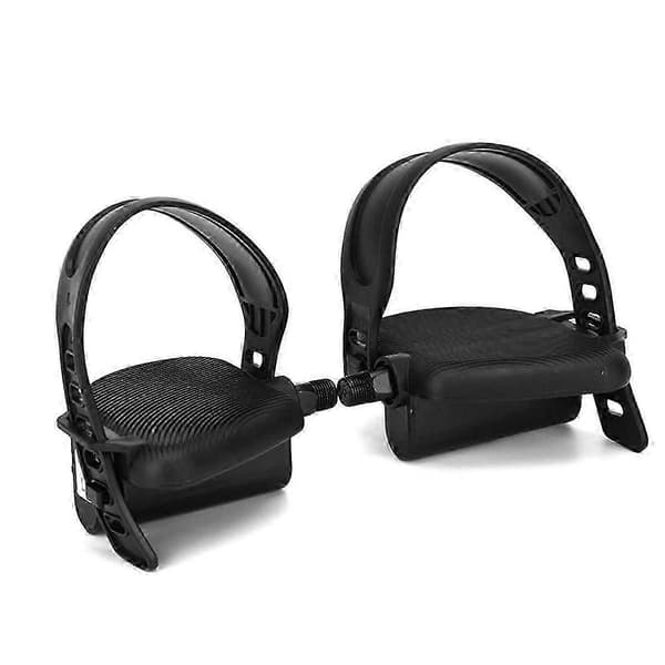 Justerbare stropper 1 par trimsykkelpedaler [DB] Black